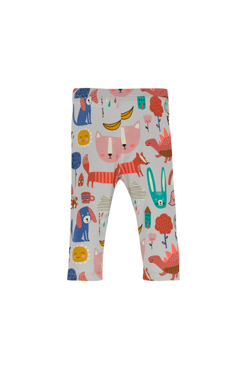 Roaring Animals Girls' Patterned Below-the-Knee Capri Leggings
