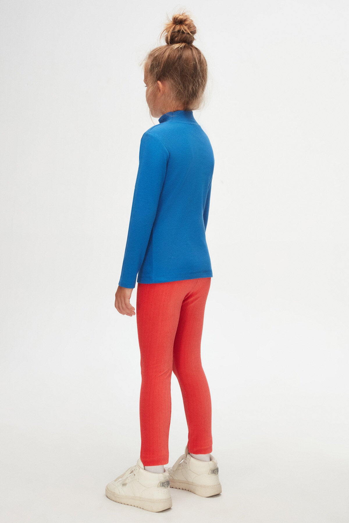 Girls' Basic Winter Mock Neck Long Sleeve T-Shirt (IMPERIAL BLUE)