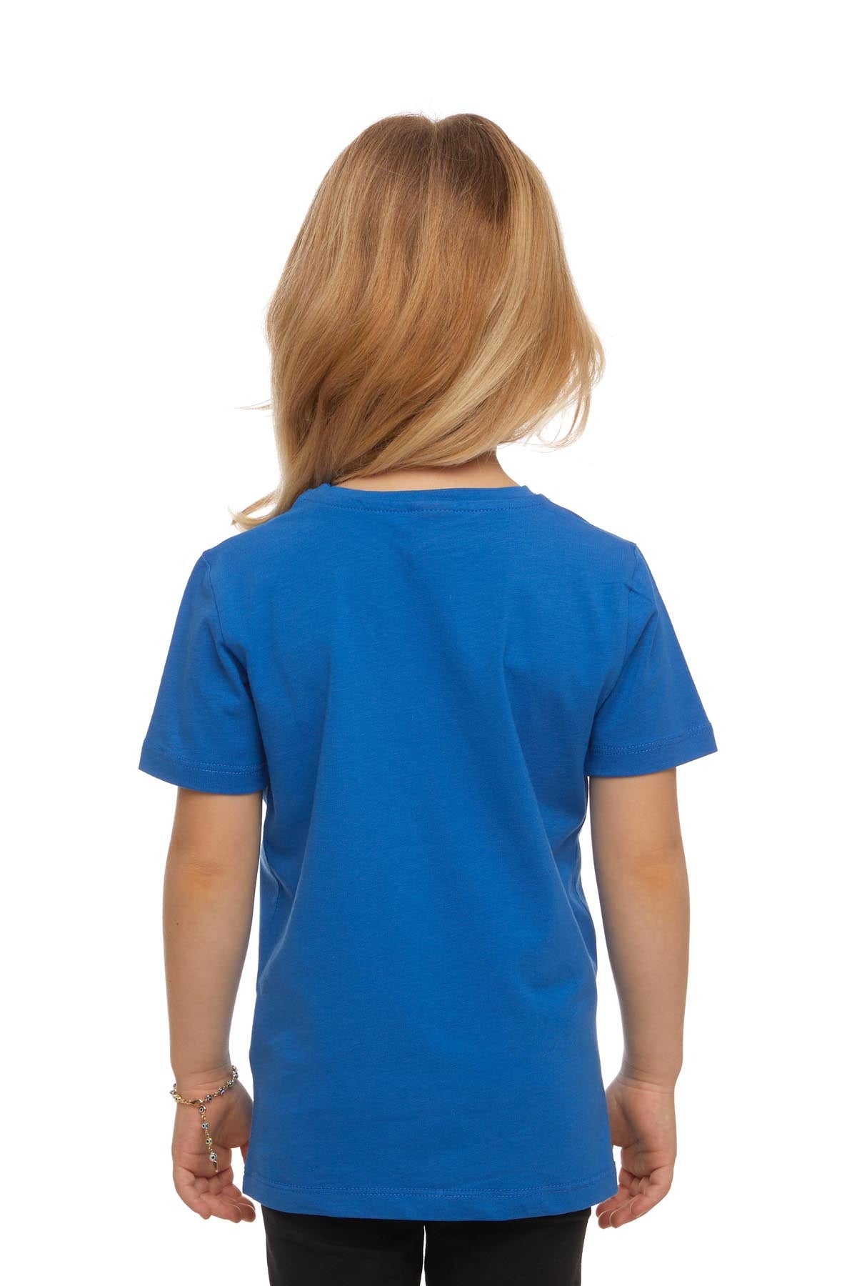 Basic Unisex Kids Crew Neck Short Sleeve T-Shirt (IMPERIAL BLUE)