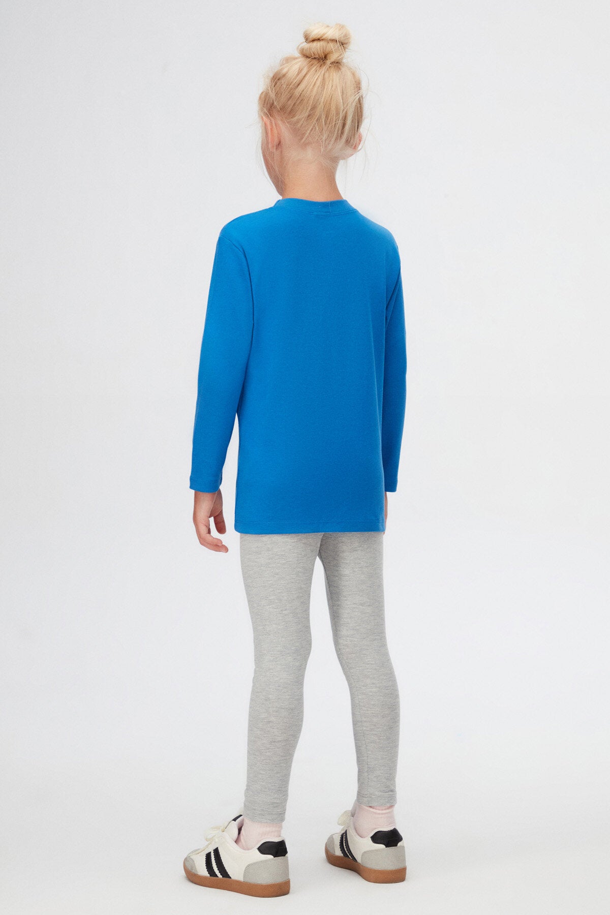 Basic Unisex Kids Winter Crew Neck Long Sleeve T-Shirt (IMPERIAL BLUE)