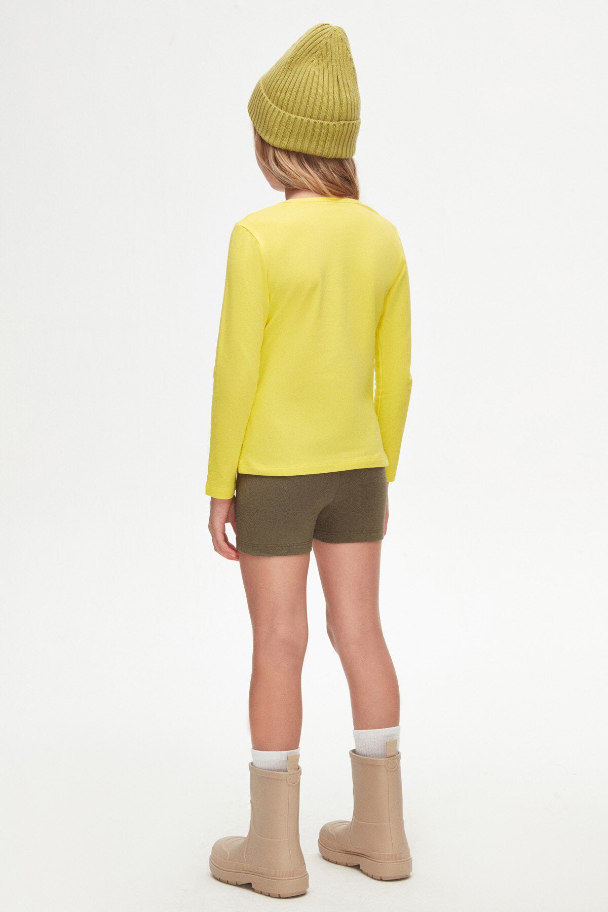 Girls' Basic Seasonal Stretch Long Sleeve T-Shirt (FREESIA YELLOW)