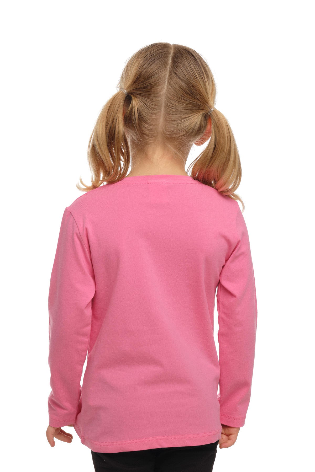 Basic Unisex Kids Seasonal Crew Neck Long Sleeve T-Shirt (CANDY PINK)