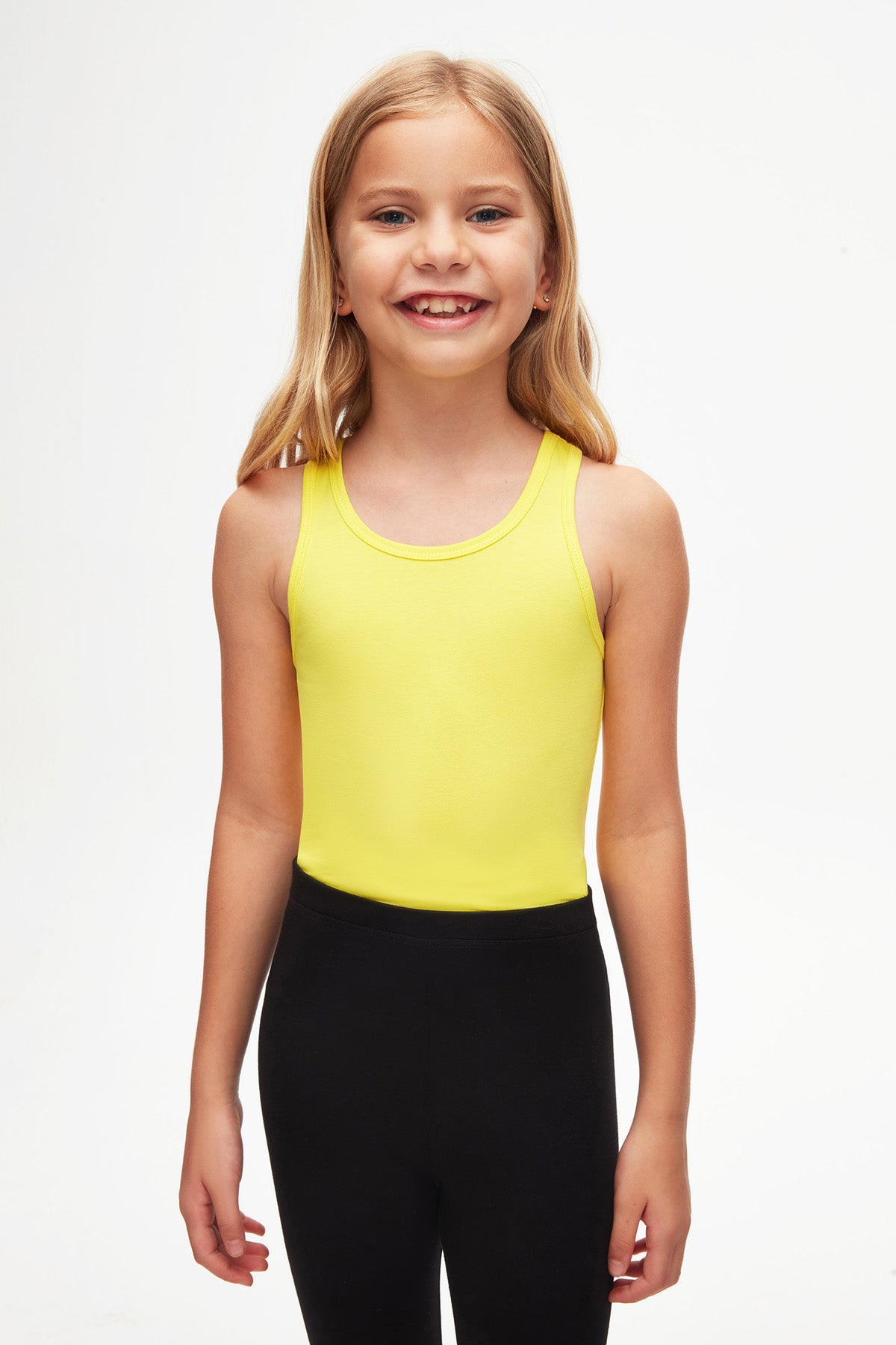 Girls' Basic Below-the-Knee Capri Leggings (BLACK)