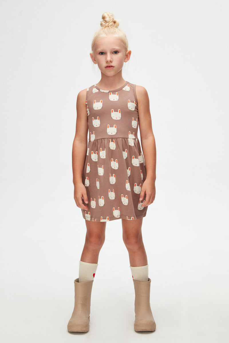 Sleepy Bunny Girls' Patterned Sleeveless Dress