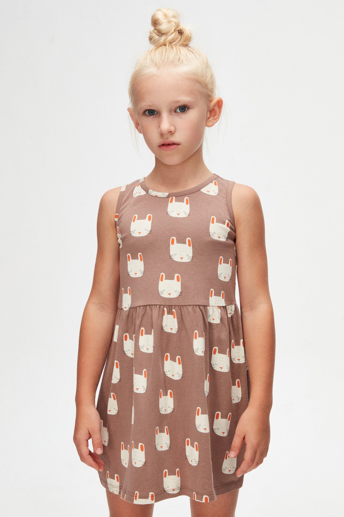 Sleepy Bunny Girls' Patterned Sleeveless Dress