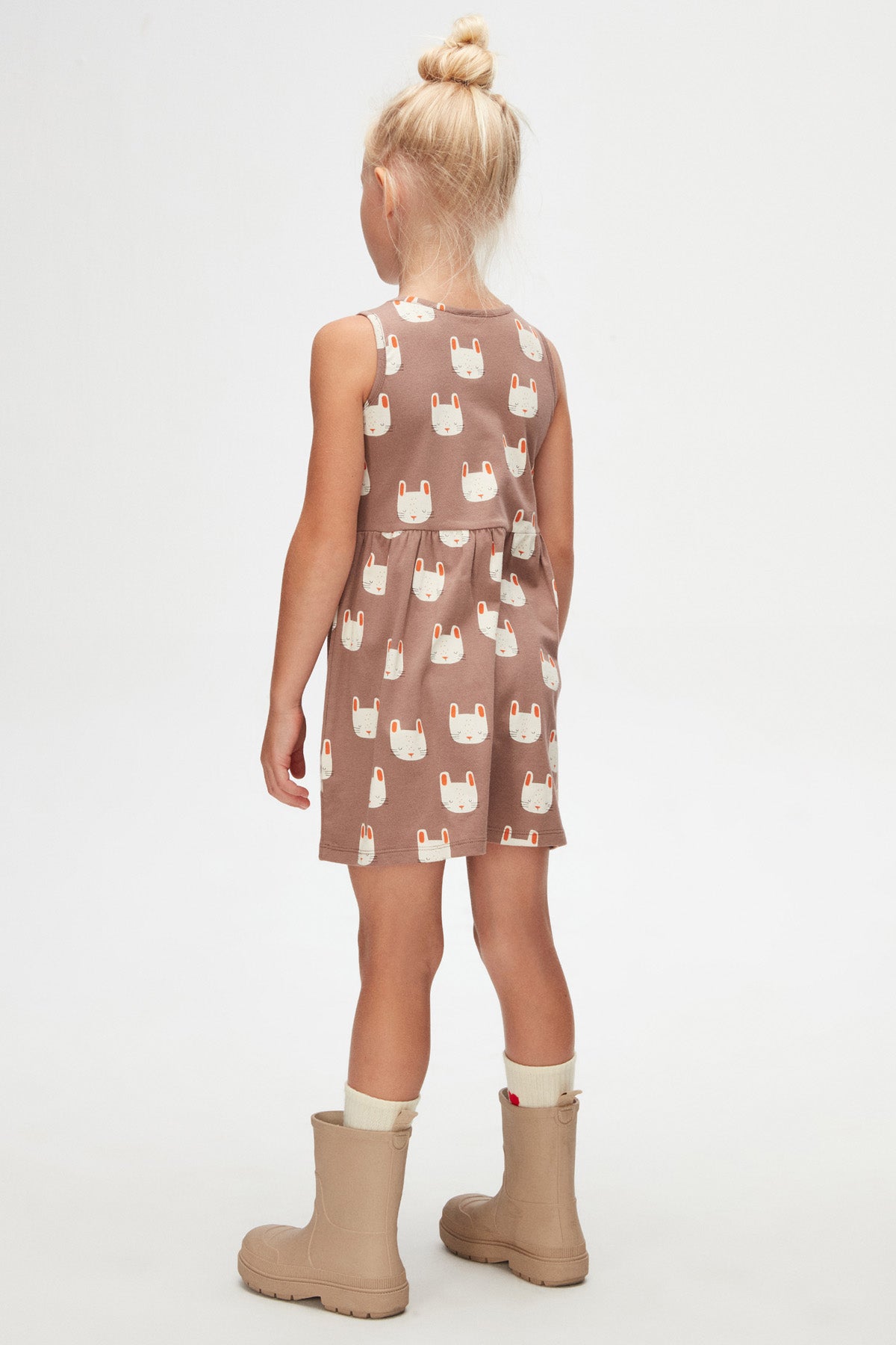 Sleepy Bunny Girls' Patterned Sleeveless Dress_sizechart