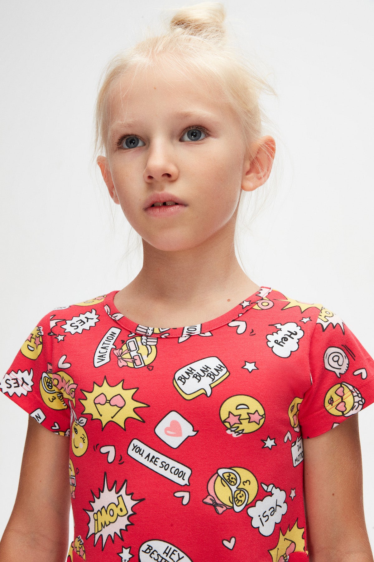 Girls' So Cool Patterned Short Sleeve Dress