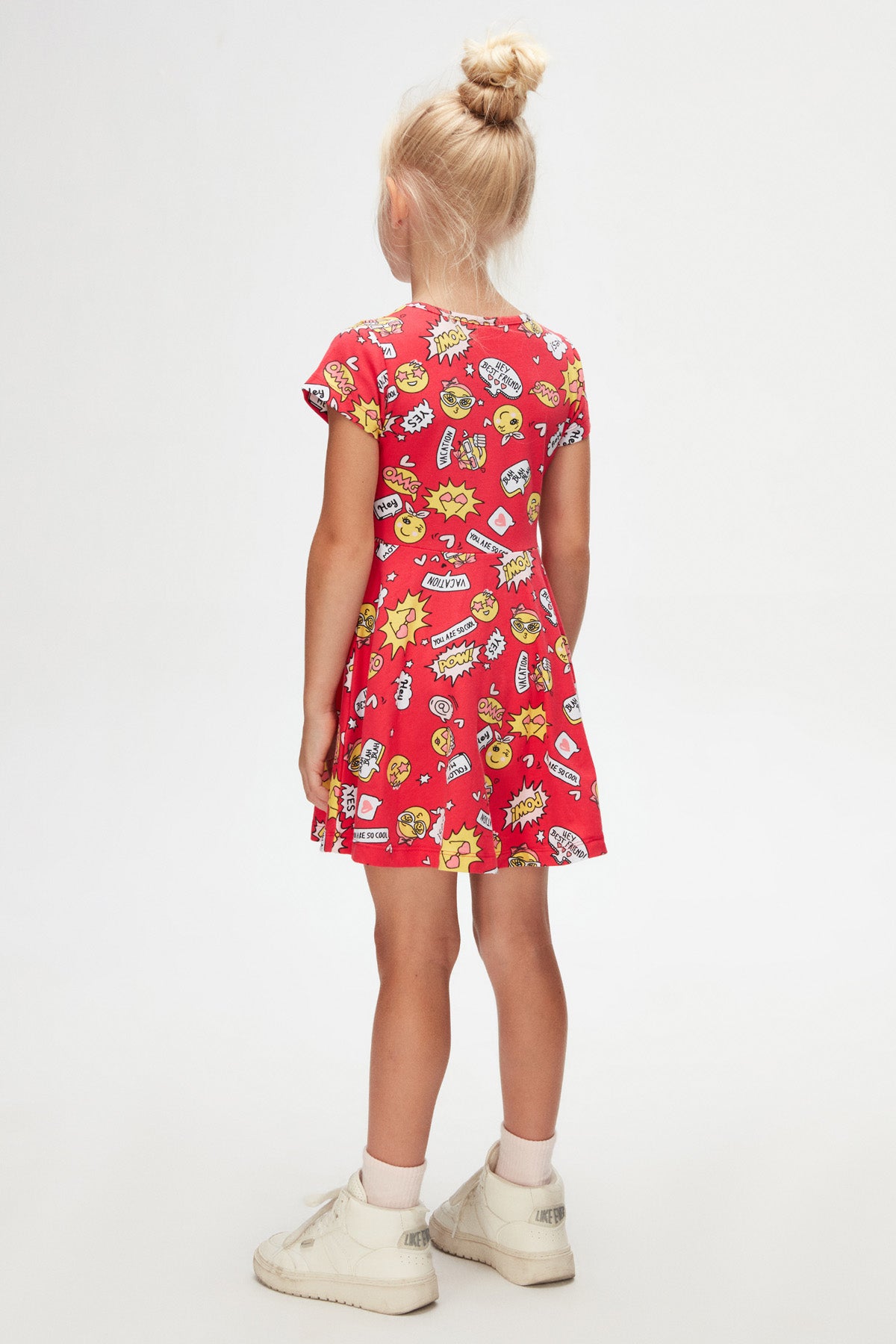 Girls' So Cool Patterned Short Sleeve Dress_sizechart