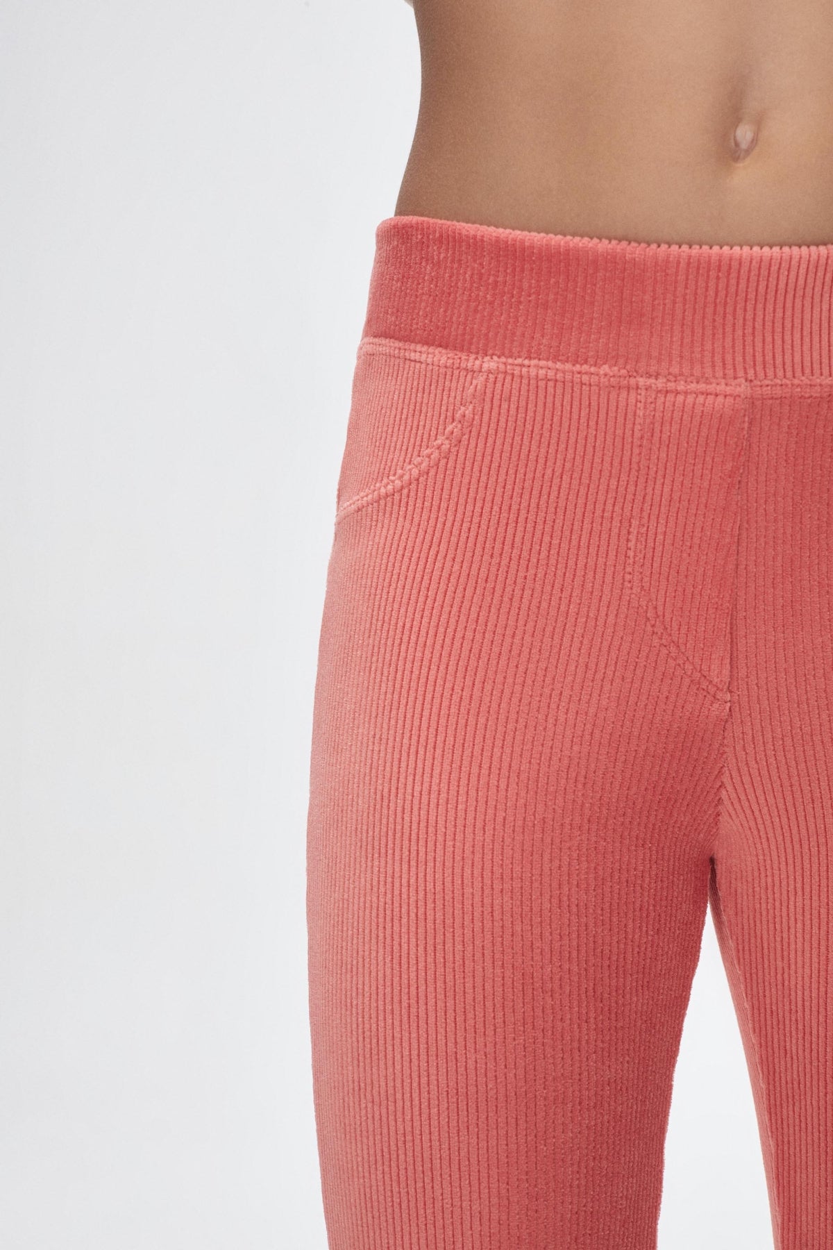 Girls' Ribbed Corduroy Leggings with Pockets (FLAMINGO PINK)