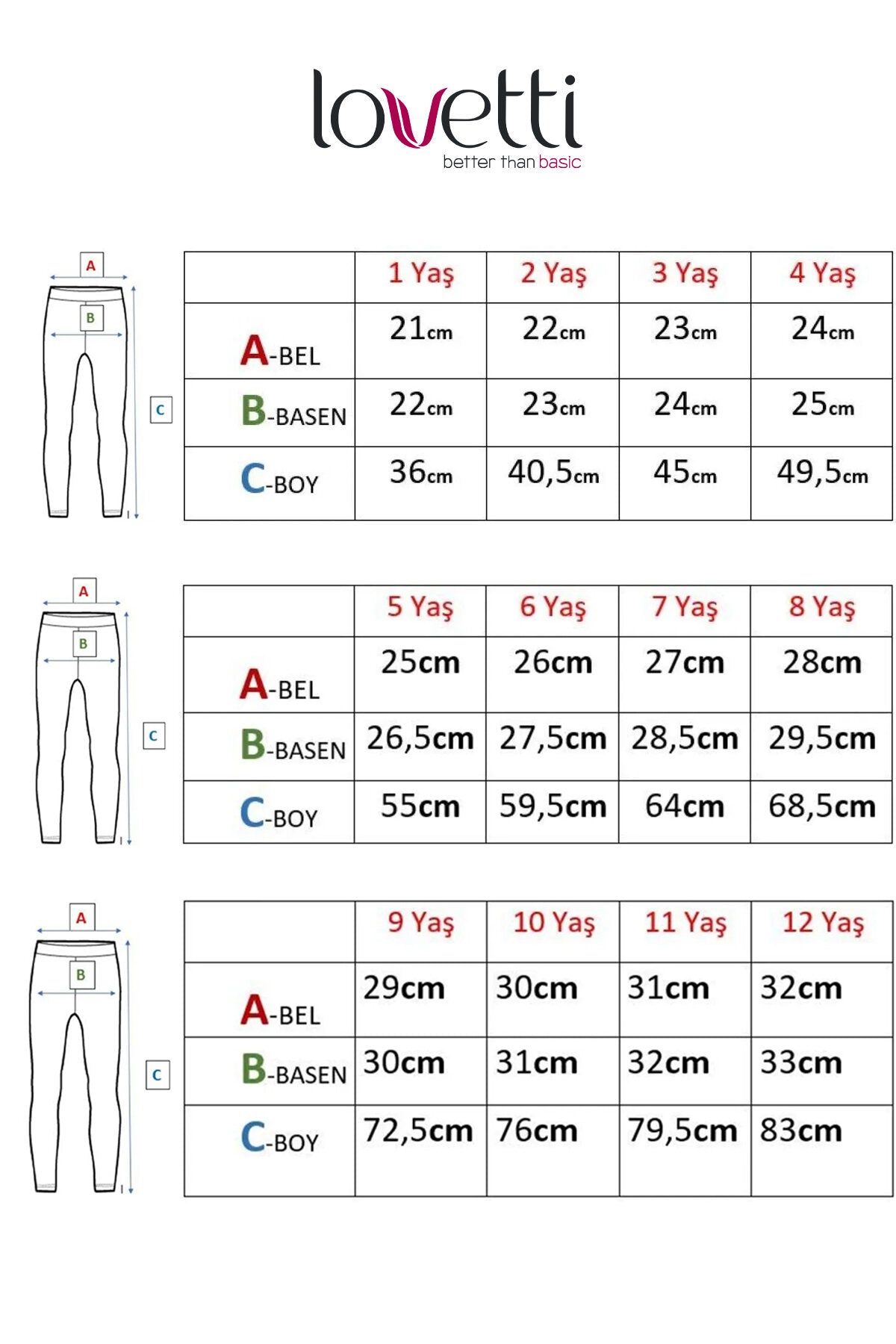Spring Branch Girls' Patterned Summer Leggings_sizechart