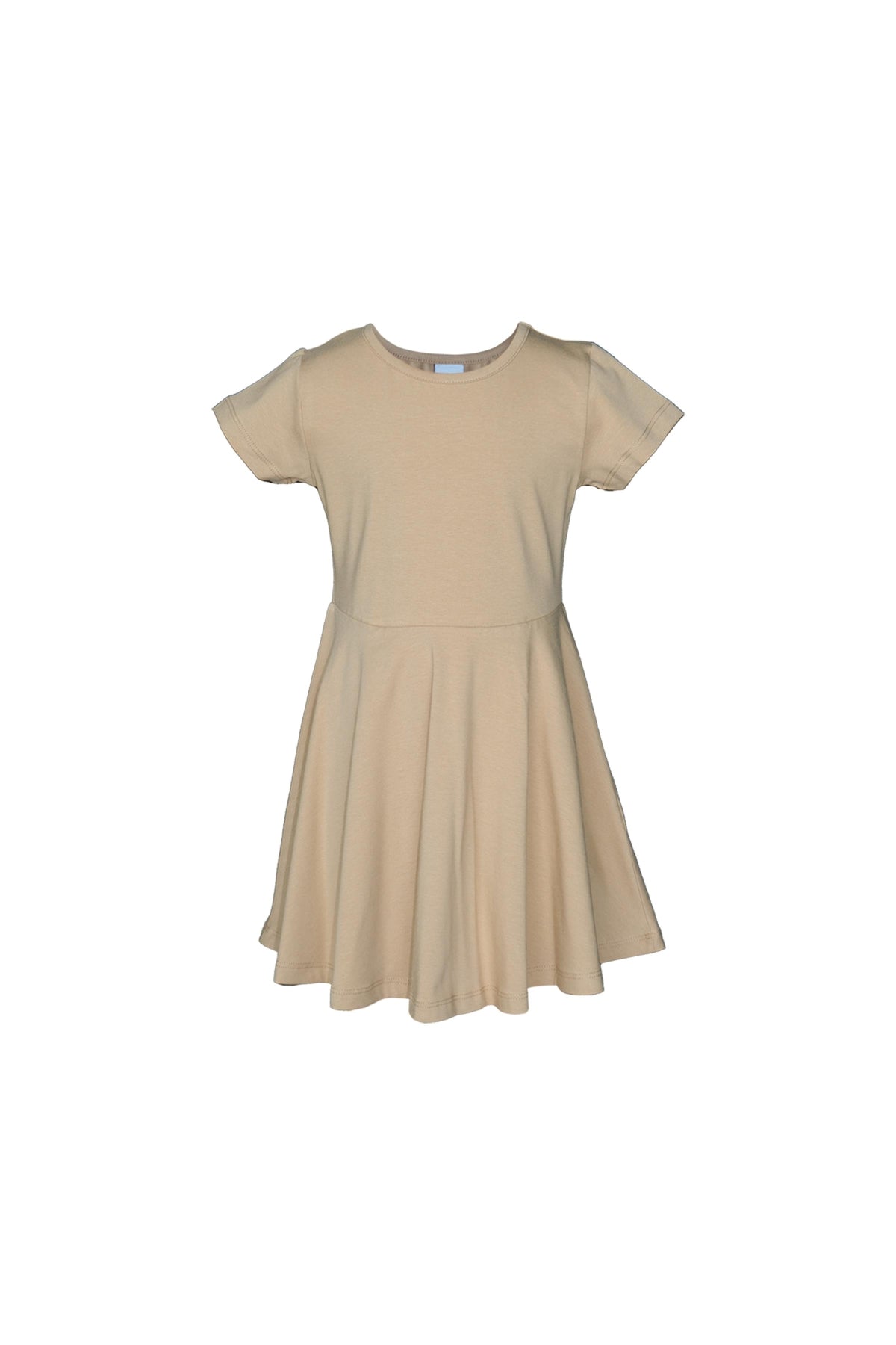 Basic Girls Short Sleeve Dress (FRAPPE)