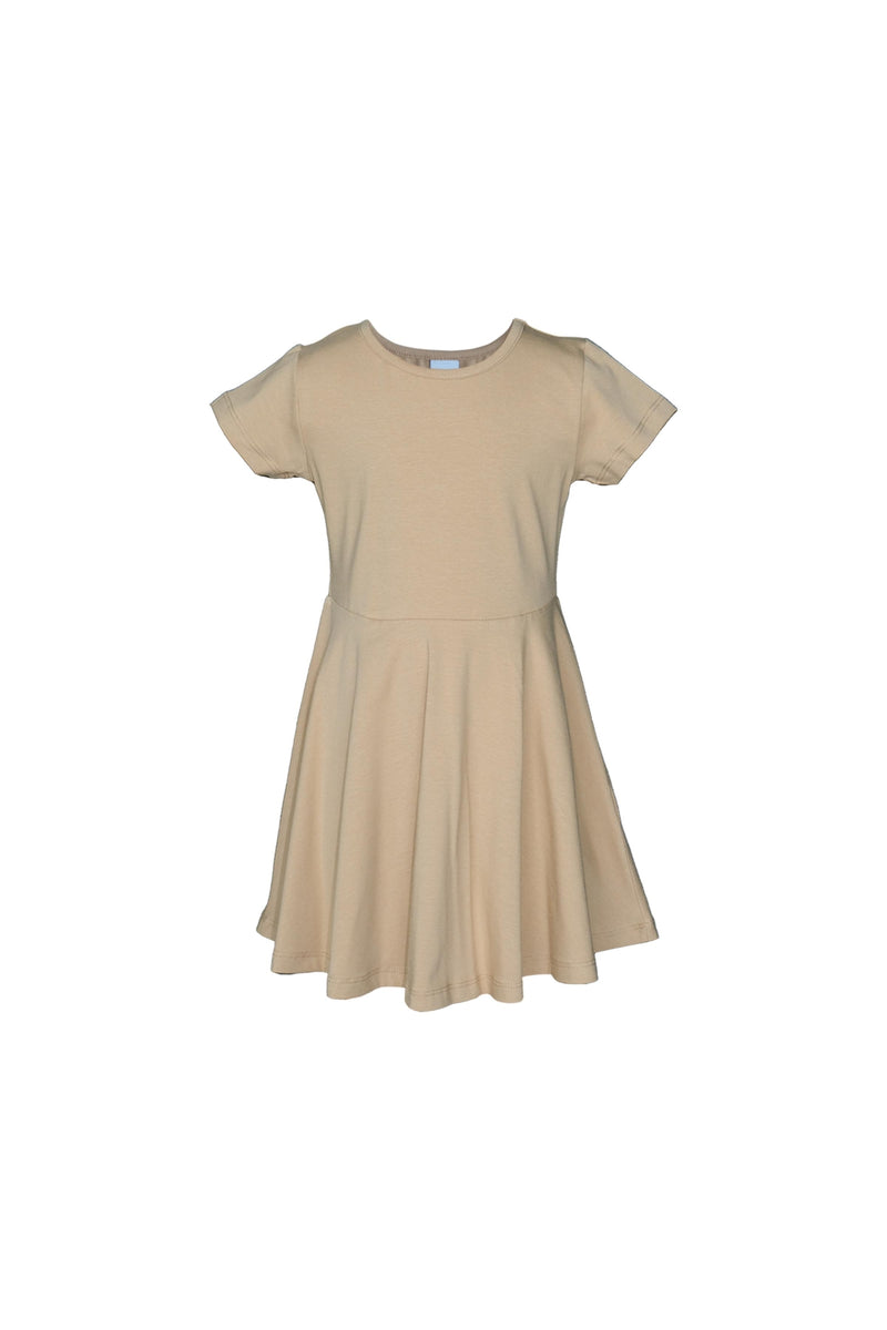 Basic Girls Short Sleeve Dress (FRAPPE)