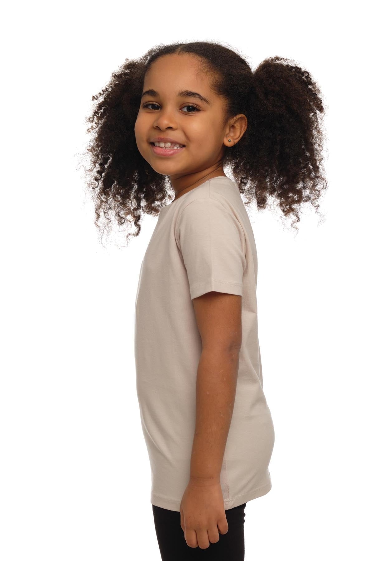 Basic Unisex Kids Crew Neck Short Sleeve T-Shirt (BIRCH)