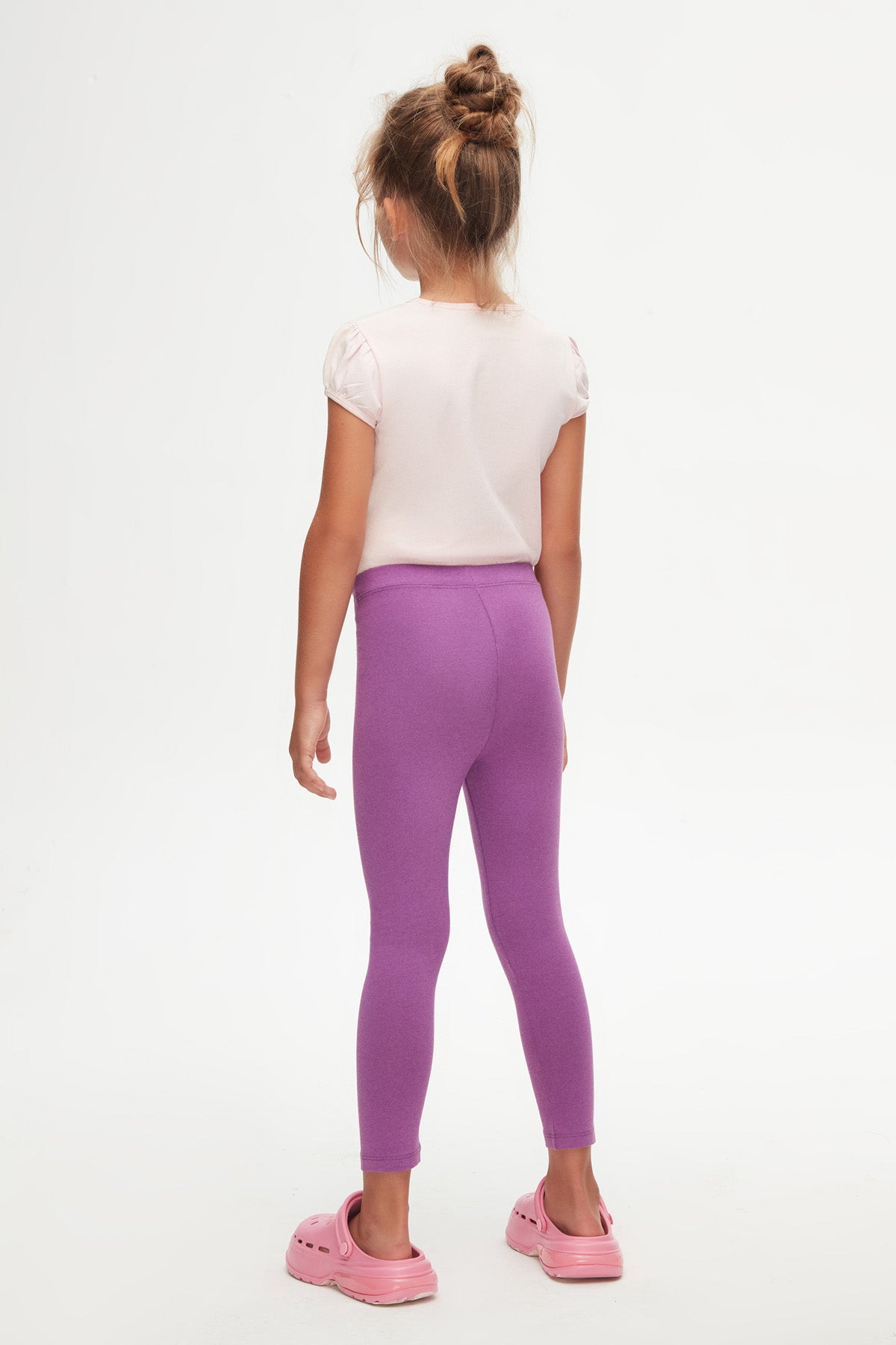 Girls' Basic Crew Neck Puff Sleeve T-Shirt_sizechart (BRIGHT PINK)