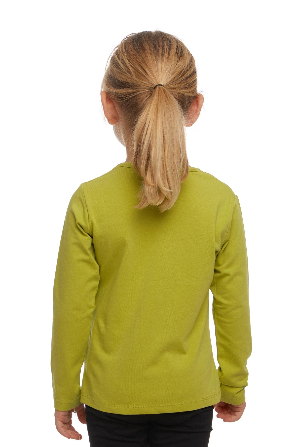 Girls' Basic Seasonal Stretch Long Sleeve T-Shirt (OLIVE GREEN)